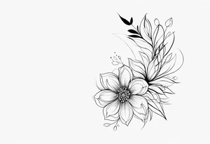 fine line, small flowers, shoulder, tribal tattoo idea