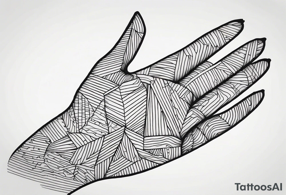 lines on hand tattoo idea