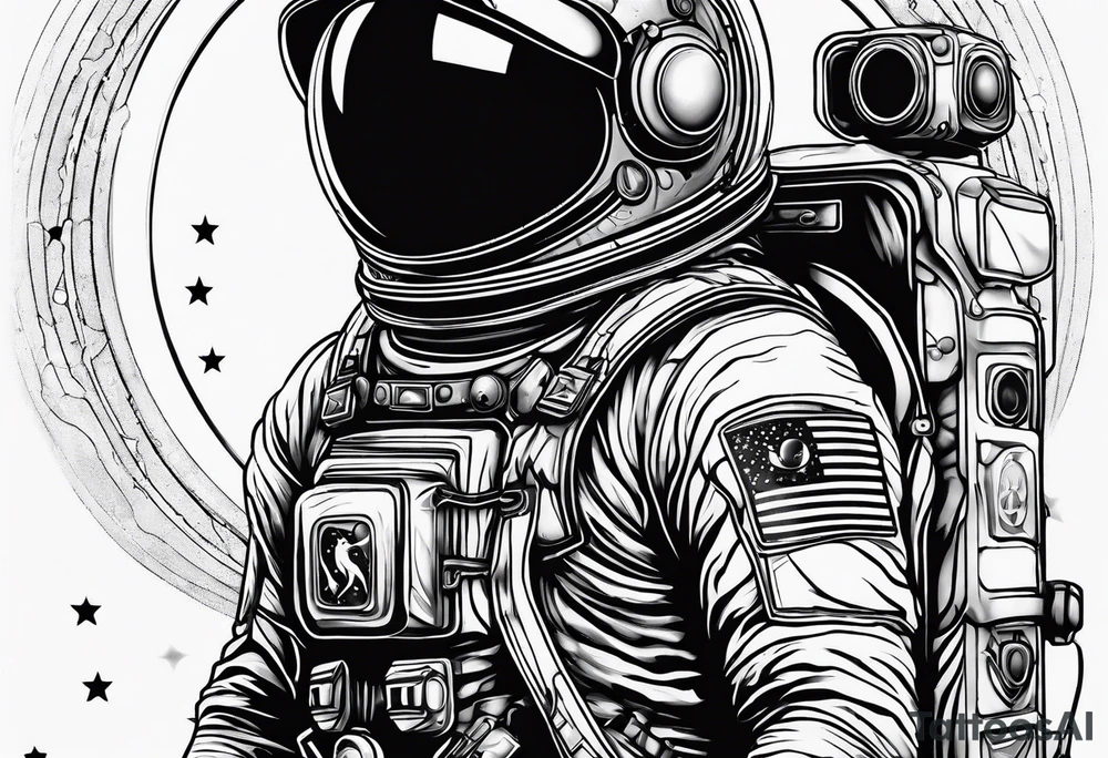 Space man tattoo idea