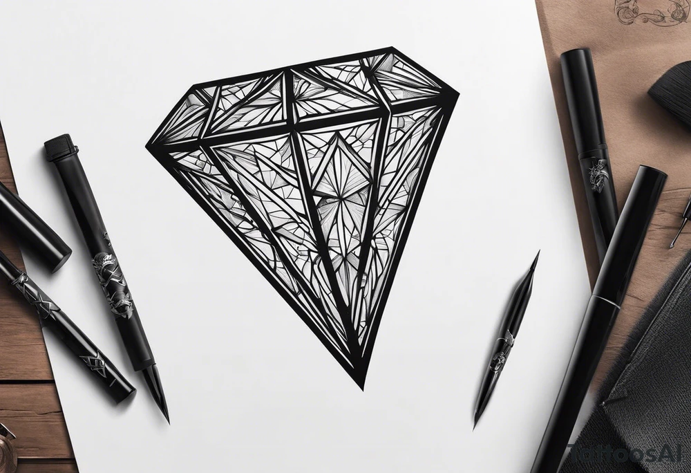 simple Dimond shape split in two halves tattoo idea