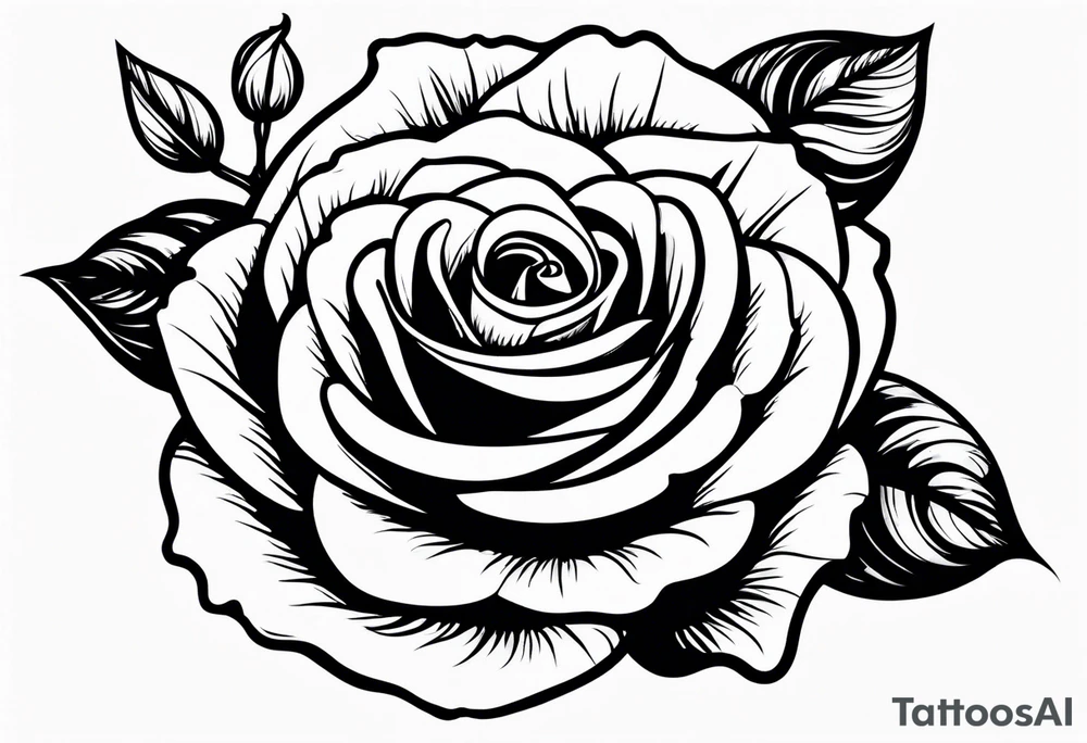 Small Rose with stem tattoo tattoo idea