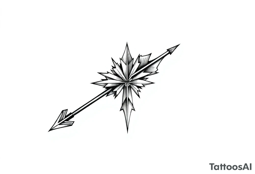 thick  arrow that show down tattoo idea