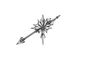 thick  arrow that show down tattoo idea