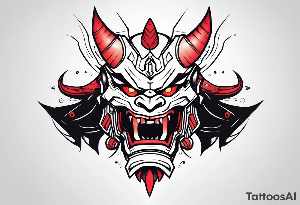 Cyber oni tattoo idea