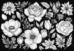 November, December, June birth flowers tattoo idea