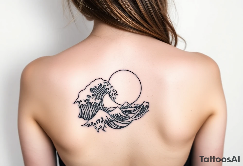 Ocean waves and a sunrise tattoo idea
