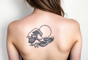Ocean waves and a sunrise tattoo idea