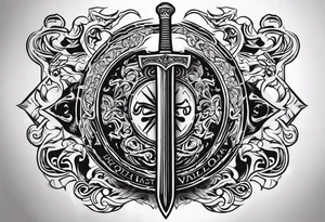 sword Valhalla death prayer tattoo idea