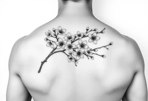 Cherry blossom branch tattoo idea