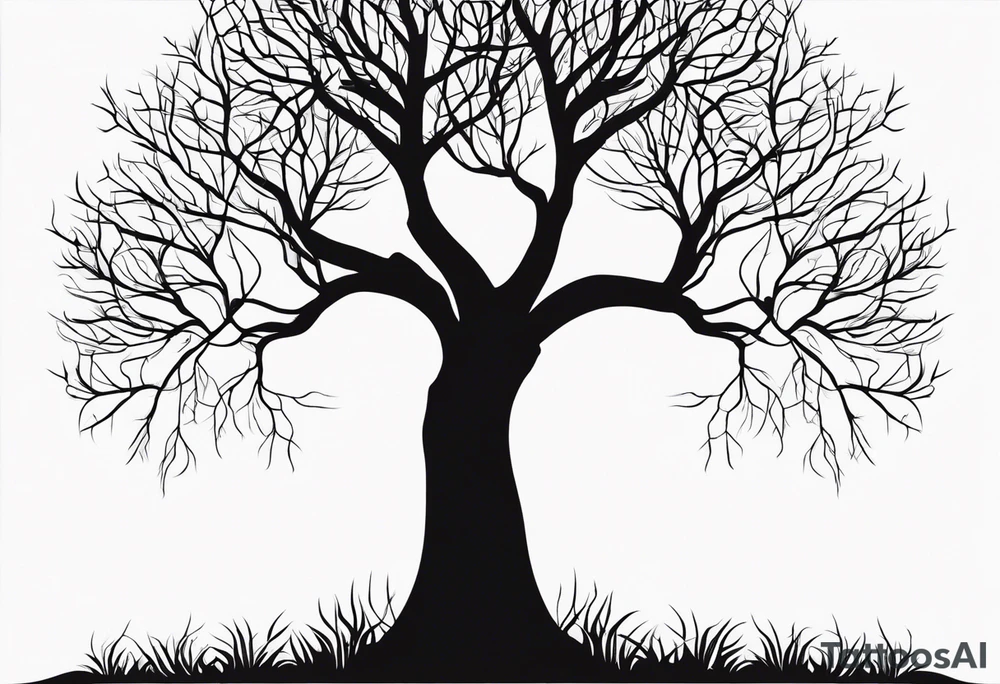 Tree Silhouette - Simple outline of a tree without leaves. tattoo idea