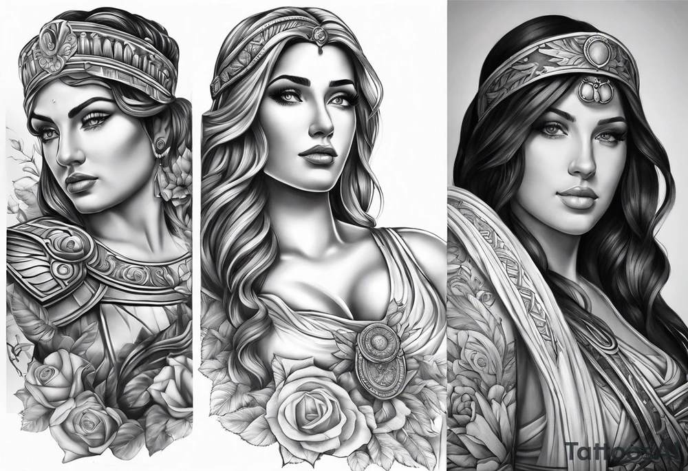 A half sleeve roman style, with my 2 daugthers and wife tattoo idea