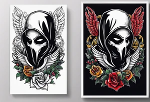 Ghostface holding fliers tattoo idea
