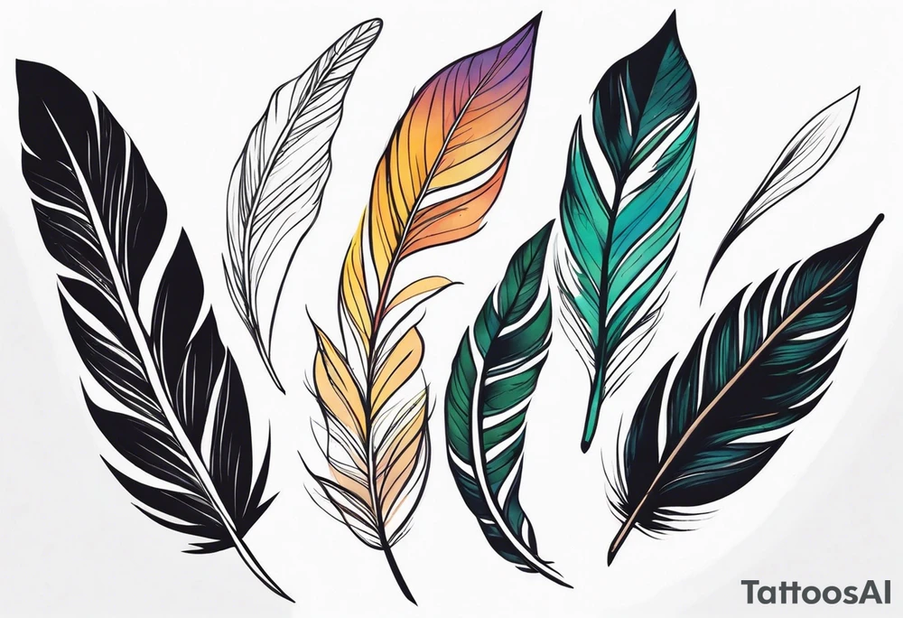 leaves that look like feathers tattoo idea