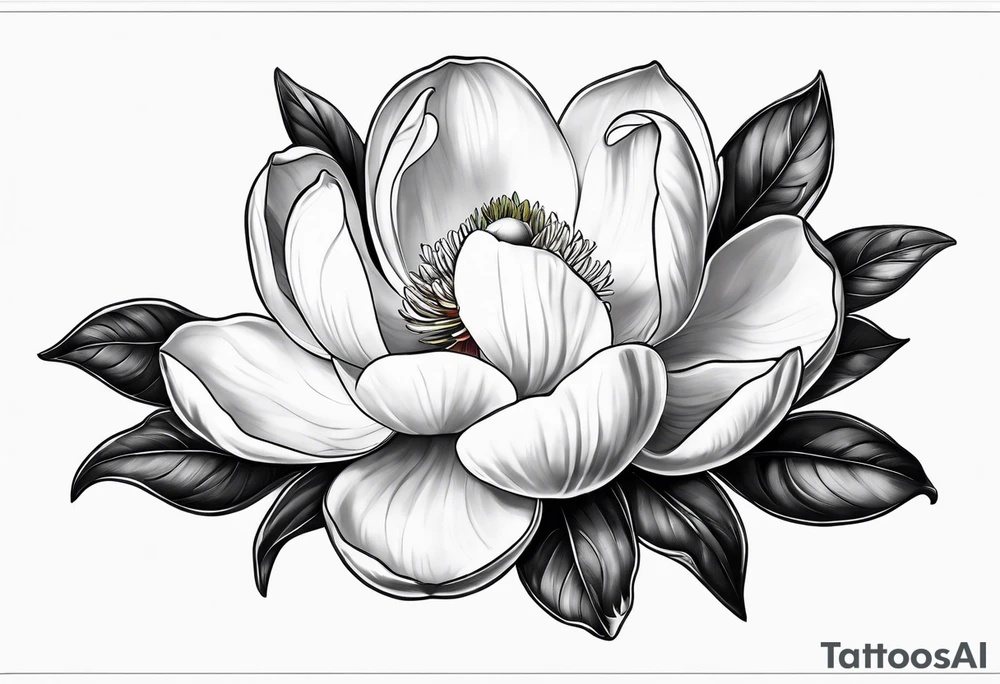 magnolia sketch drawing tattoo idea