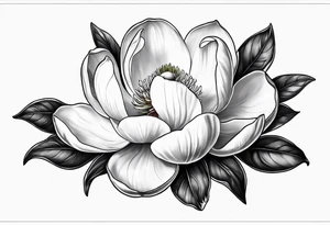 magnolia sketch drawing tattoo idea