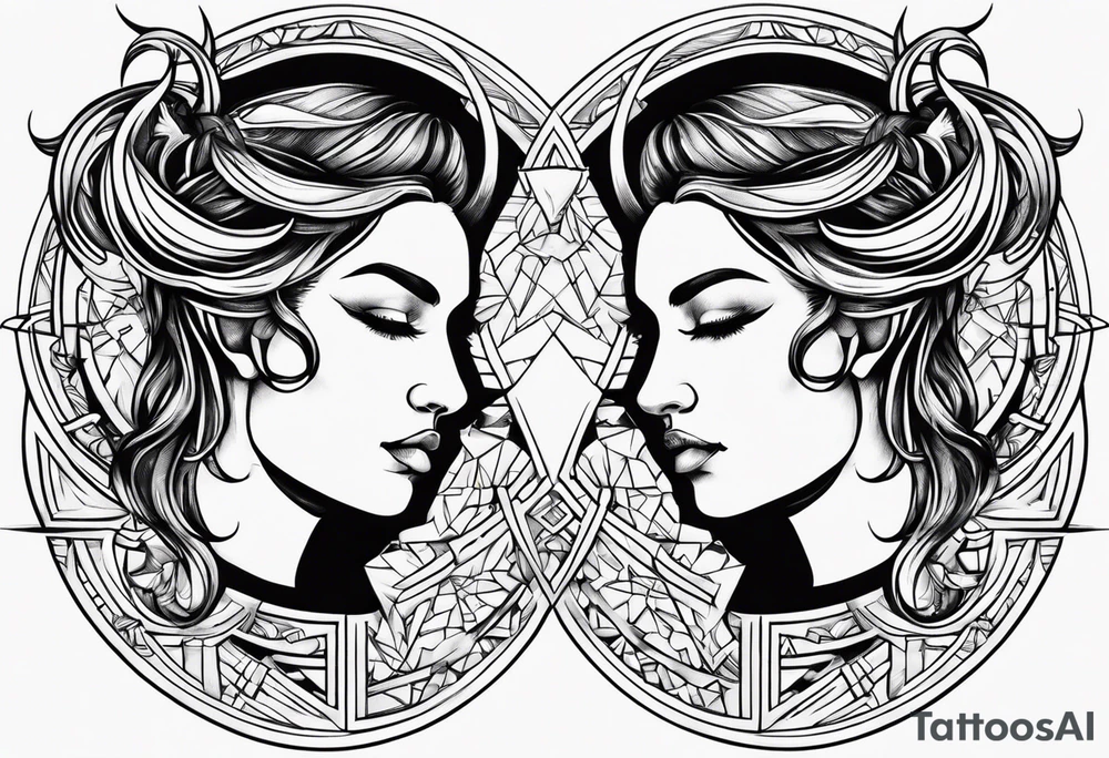 Gemini and taurus symbols intertwined tattoo idea