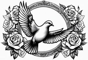 Dove and roses tattoo idea
