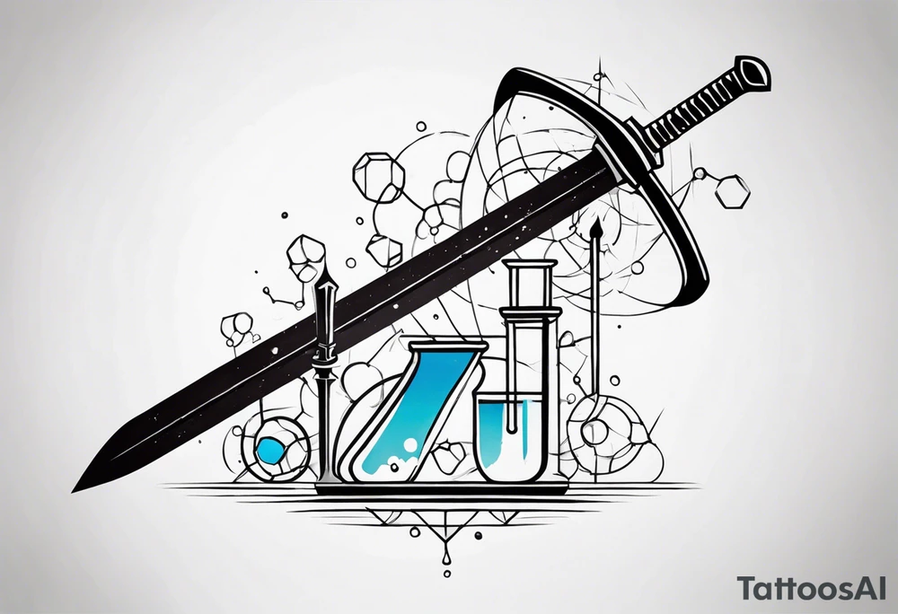 chemistry formula combined with a sword tattoo idea