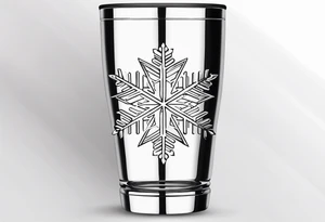 20 oz tumbler simple minimalist Christmas 2024 snowflake 
motif with a blank banner to engrave a name in the middle tattoo idea