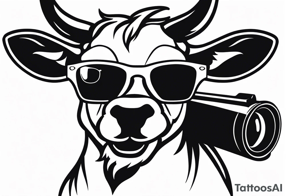 capricorn with sunglasses and a shotgun tattoo idea