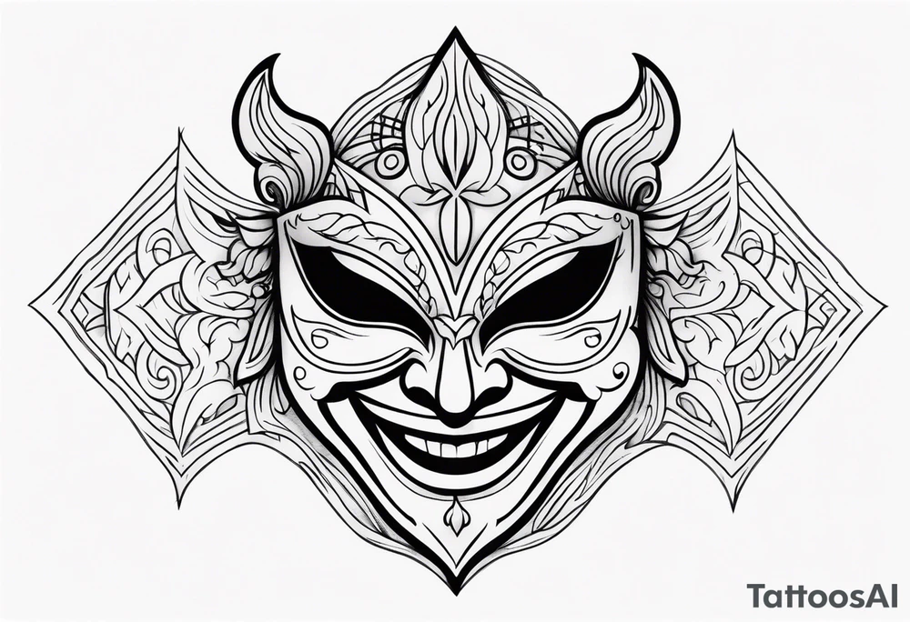 Gothic Laughing mask tattoo idea