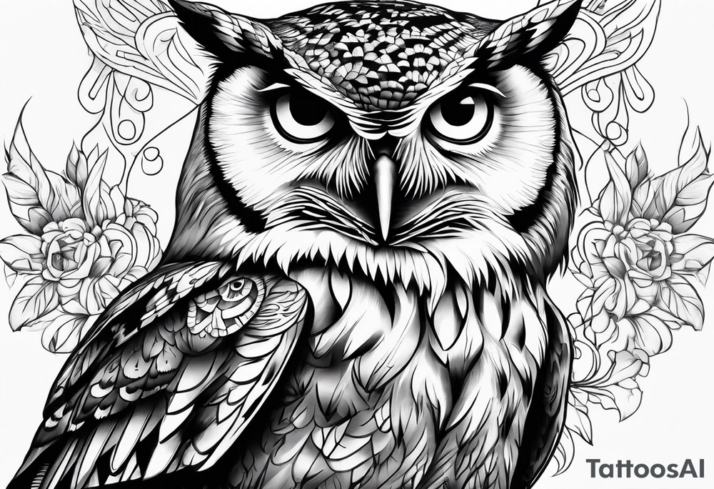 majestic owl tattoo idea