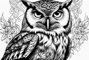 majestic owl tattoo idea