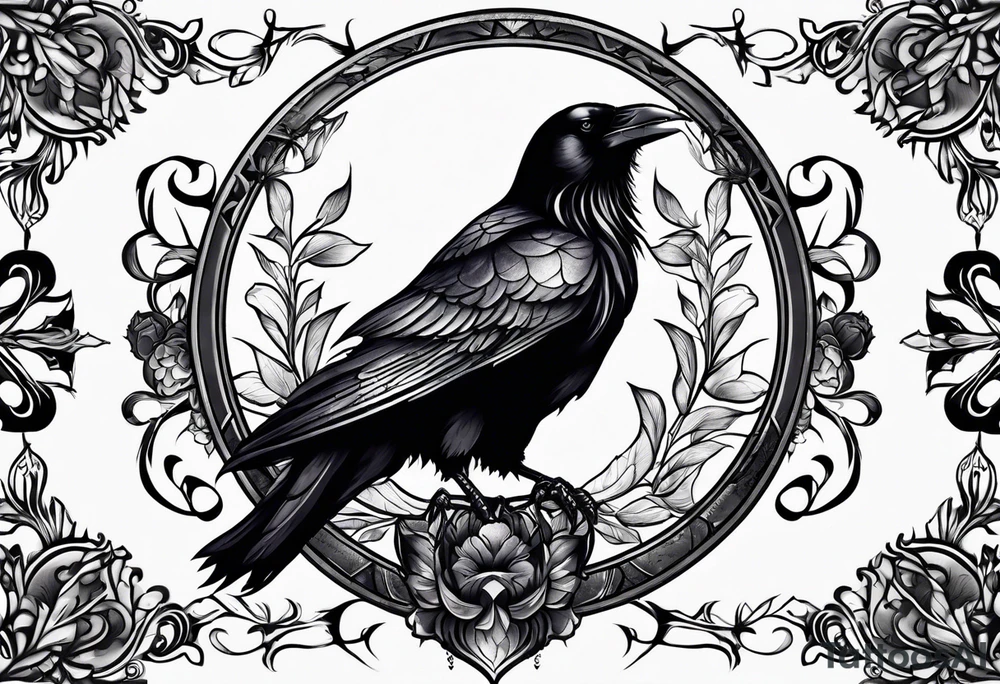 A raven Gothic tattoo idea