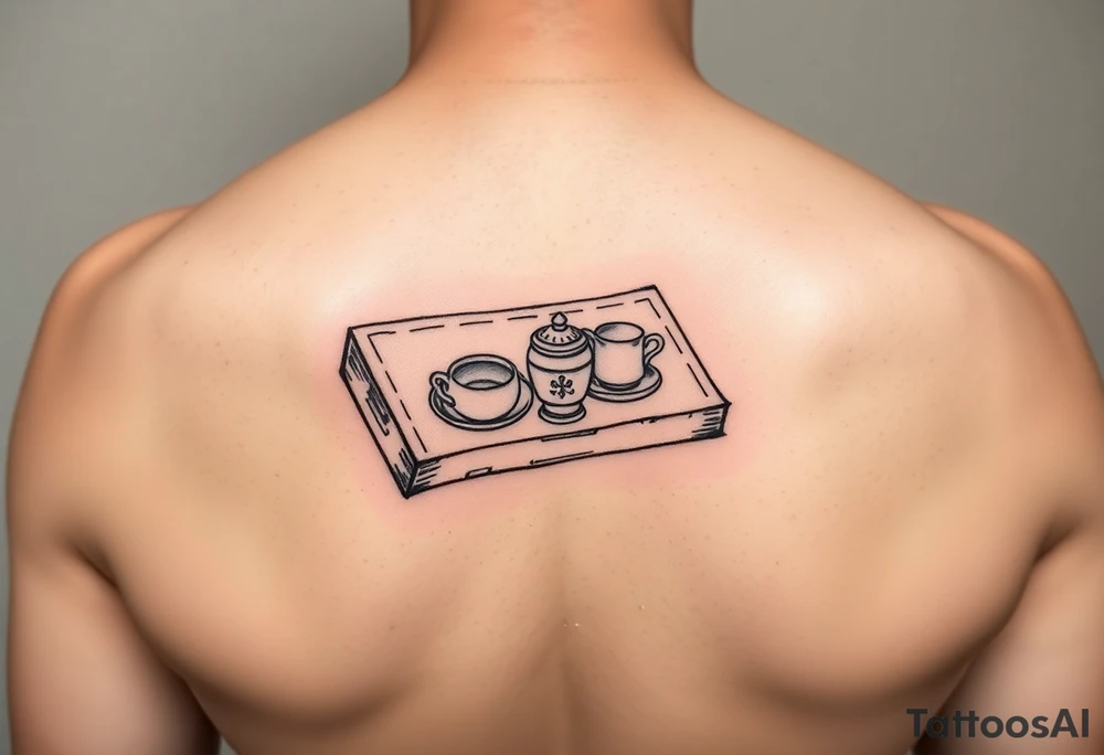 Old school hotel matchbook with fine china on the cover tattoo idea