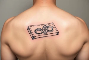 Old school hotel matchbook with fine china on the cover tattoo idea