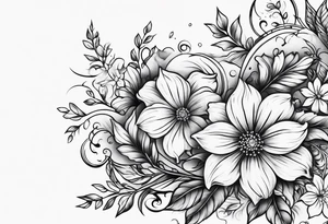 Western floral and stars tattoo idea