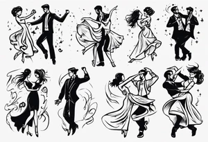 Couple dancing tattoo idea