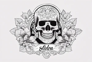 Hourglass skull Sakura tattoo idea