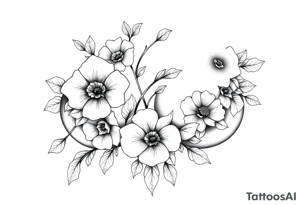 Chest sternum under boob floral tattoo not over the boobs tattoo idea