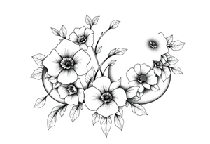 Chest sternum under boob floral tattoo not over the boobs tattoo idea