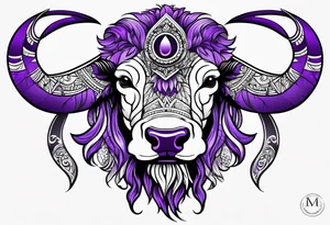 purple buffalo tattoo idea