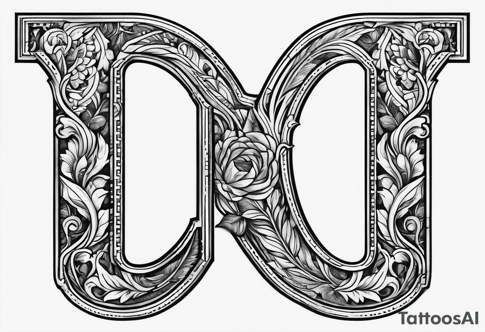 Fancy letter D and G tattoo idea