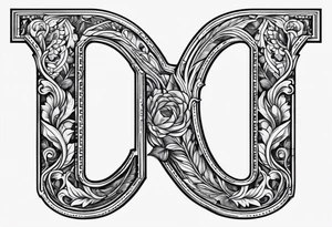 Fancy letter D and G tattoo idea
