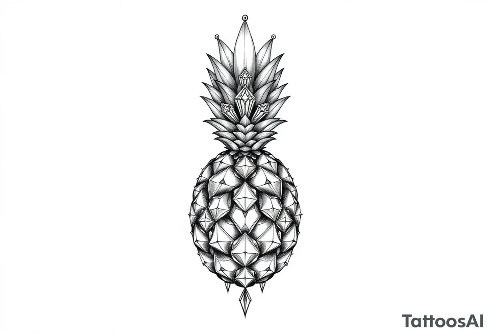Majestic powerful pineapple with a crowns and diamonds vagina tattoo idea Majestic powerful pineapple with a crowns and diamonds vagina tattoo idea