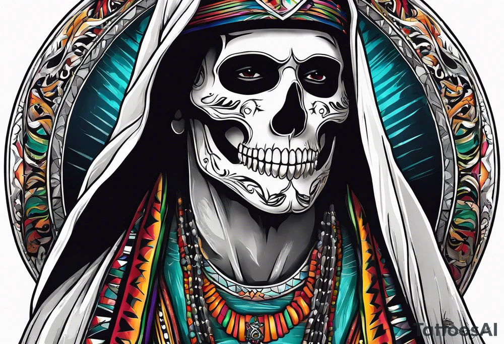 Ghost with sarape tattoo idea
