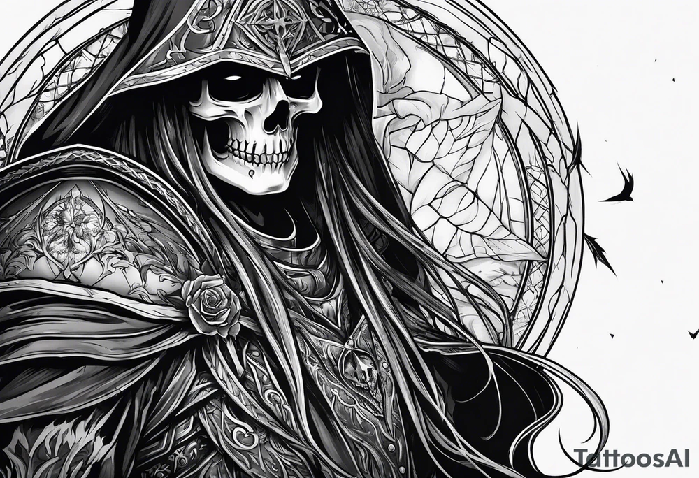 necromancer with Reaper tattoo idea