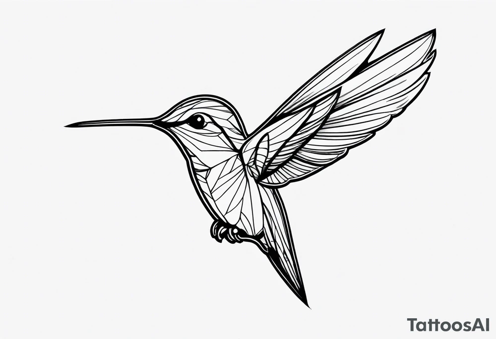 Small fine line hummingbird tattoo idea