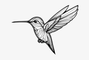Small fine line hummingbird tattoo idea