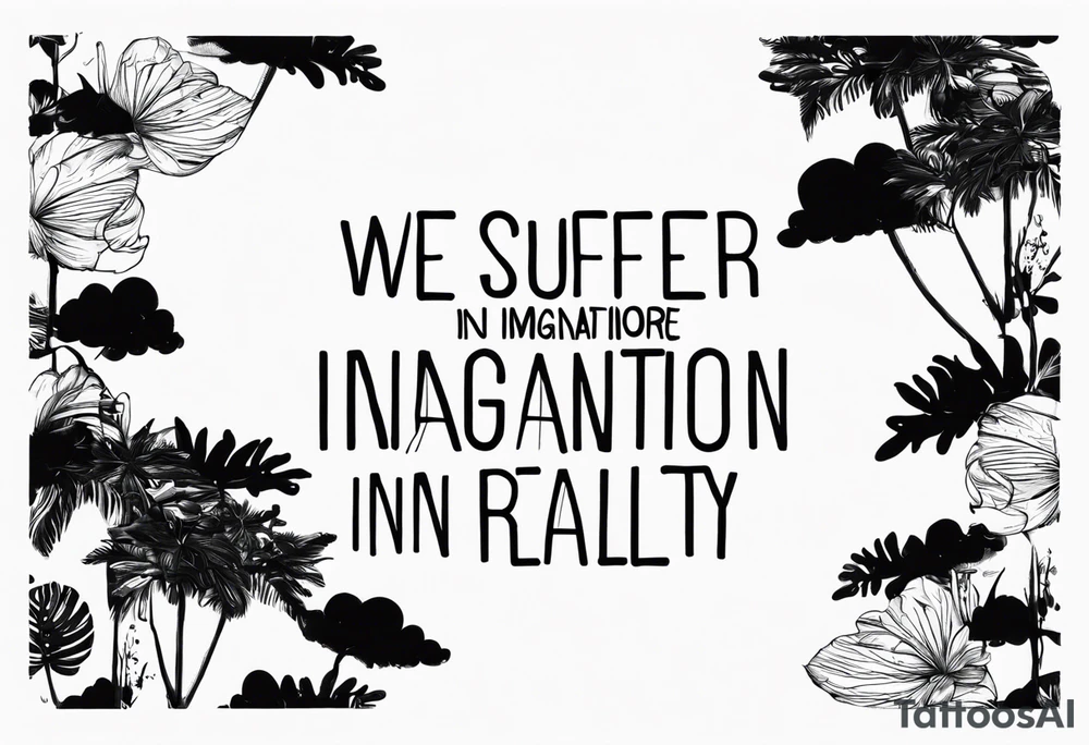 Quote "We suffer more in imagination than in reality" tattoo idea