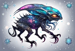 Constellation, animal alien, snowflake tattoo idea