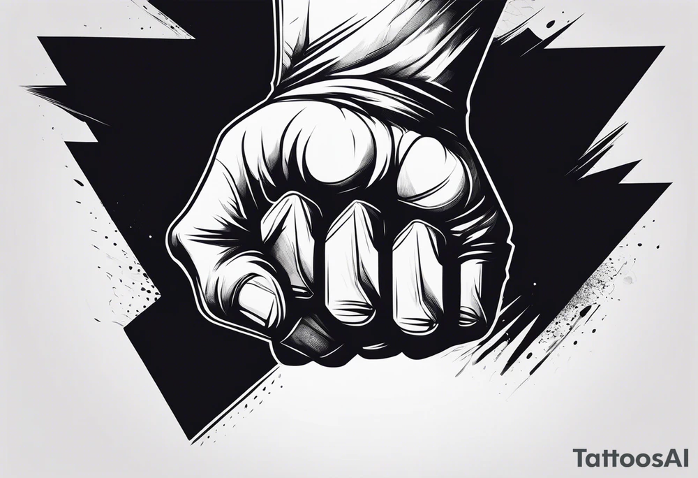 A clenched fist on the back using negative space techniques tattoo idea A clenched fist on the back using negative space techniques tattoo idea