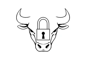 Bull symbol with lock symbol tattoo idea