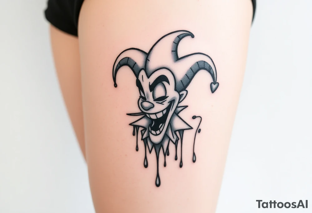 Candy new age joker dripping tattoo idea