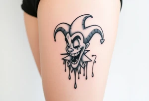 Candy new age joker dripping tattoo idea
