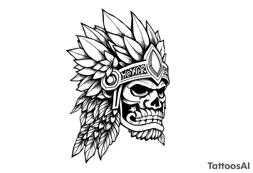 Hawaiian warrior helmet tattoo idea